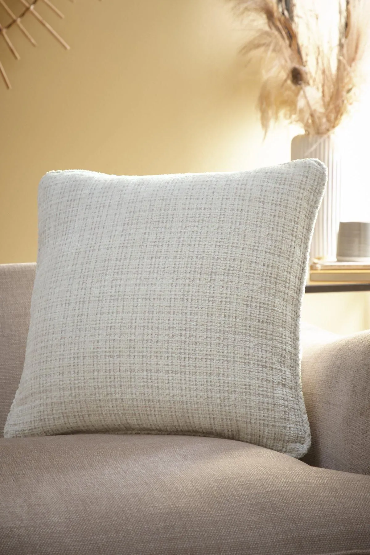Appletree 'Alba' Textured Chenille Filled Cushion in Ivory 1
