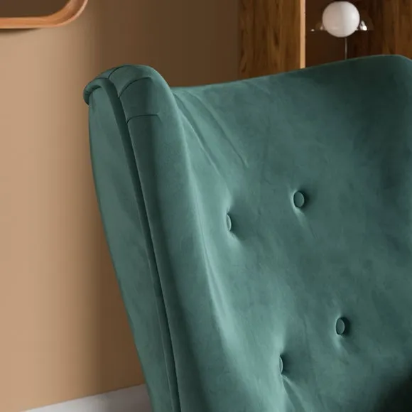 Sven Modern Velvet Wing Chair 3