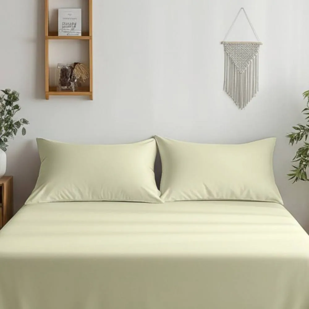 Snug City Luxury 400TC Sateen Cotton Housewife Pillowcase Pair Hotel Quality in Cream
