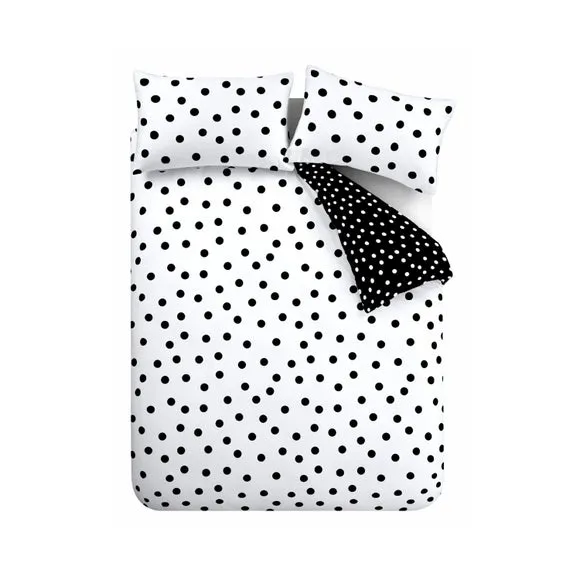 Catherine Lansfield Polka Dot Polycotton Duvet Cover & Pillowcase Set 6