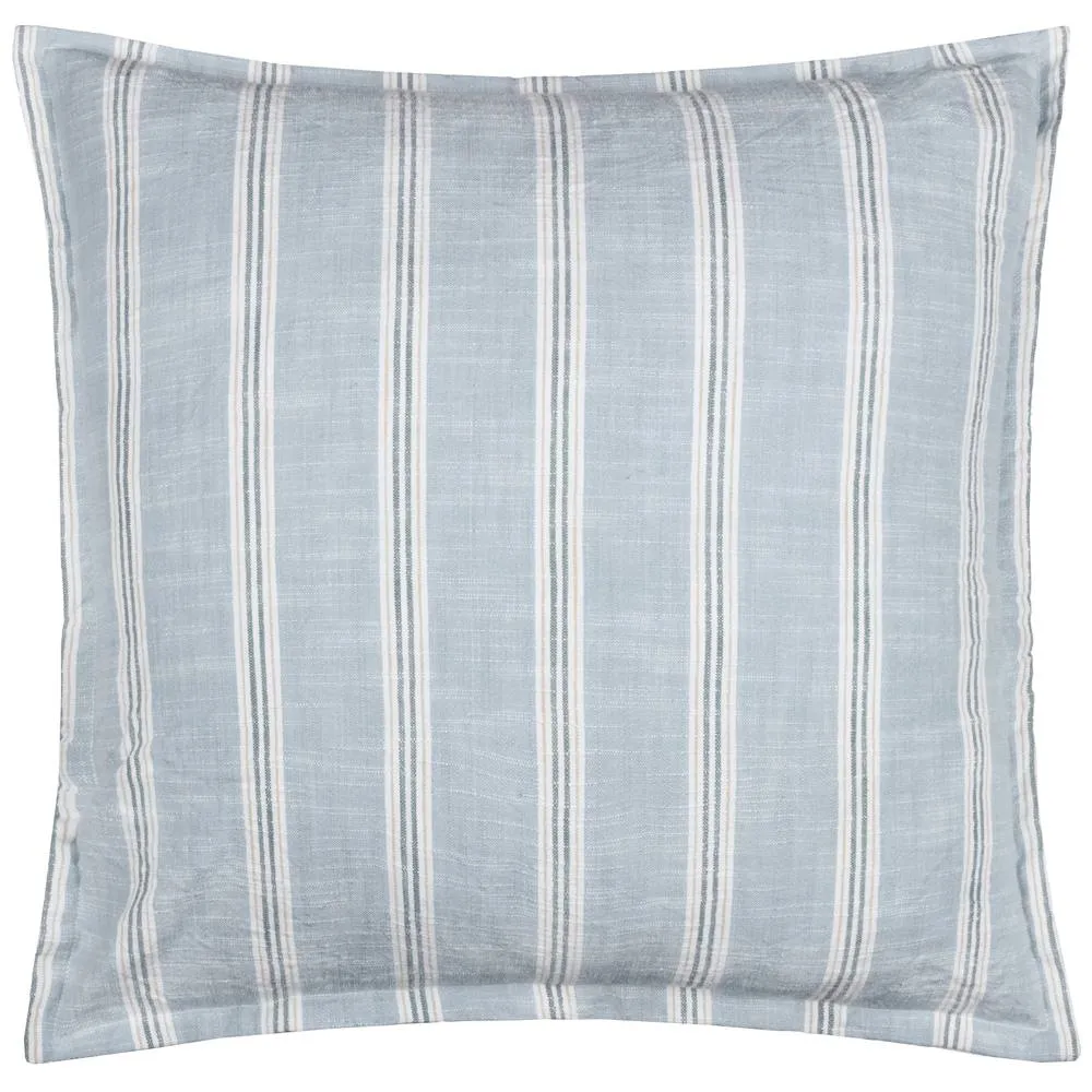 Wylder Abersoch Stripe 100% Cotton Cushion in Blue 2
