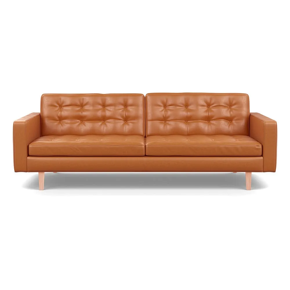 Heal's Hepburn 4 Seater Daino Leather Treacle Natural Feet 1