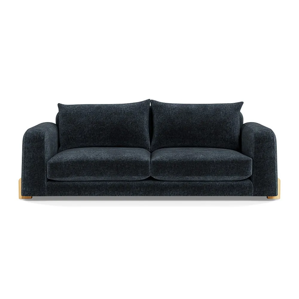 Heal's Nuvola 4 Seater Sofa Boucle Velvet Space Natural Oak Feet 1