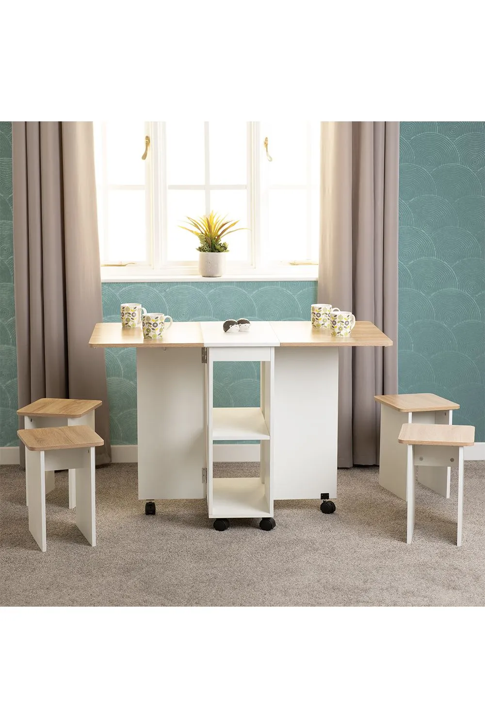 Seconique Seymore Stowaway Dining Set in Light Oak