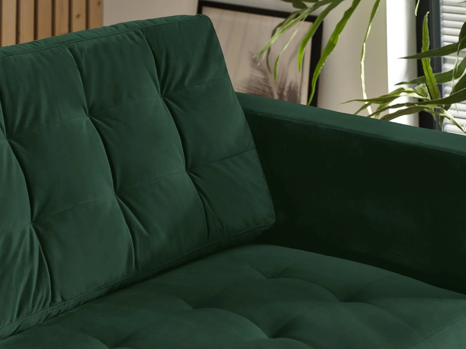 FurnitureboxUK Jade 3-Seater Soft Touch Velvet Sofa With Solid Wood Frame in Emerald 5