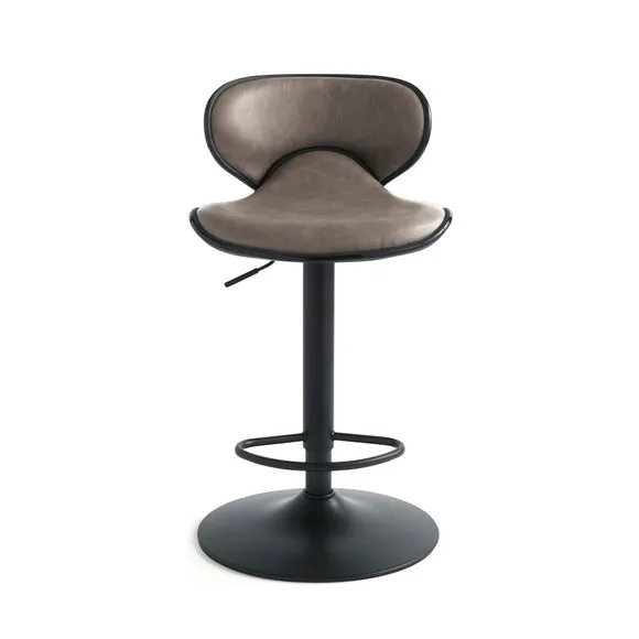 Donte Adjustable Height Swivel Bar Stool, Faux Leather 5
