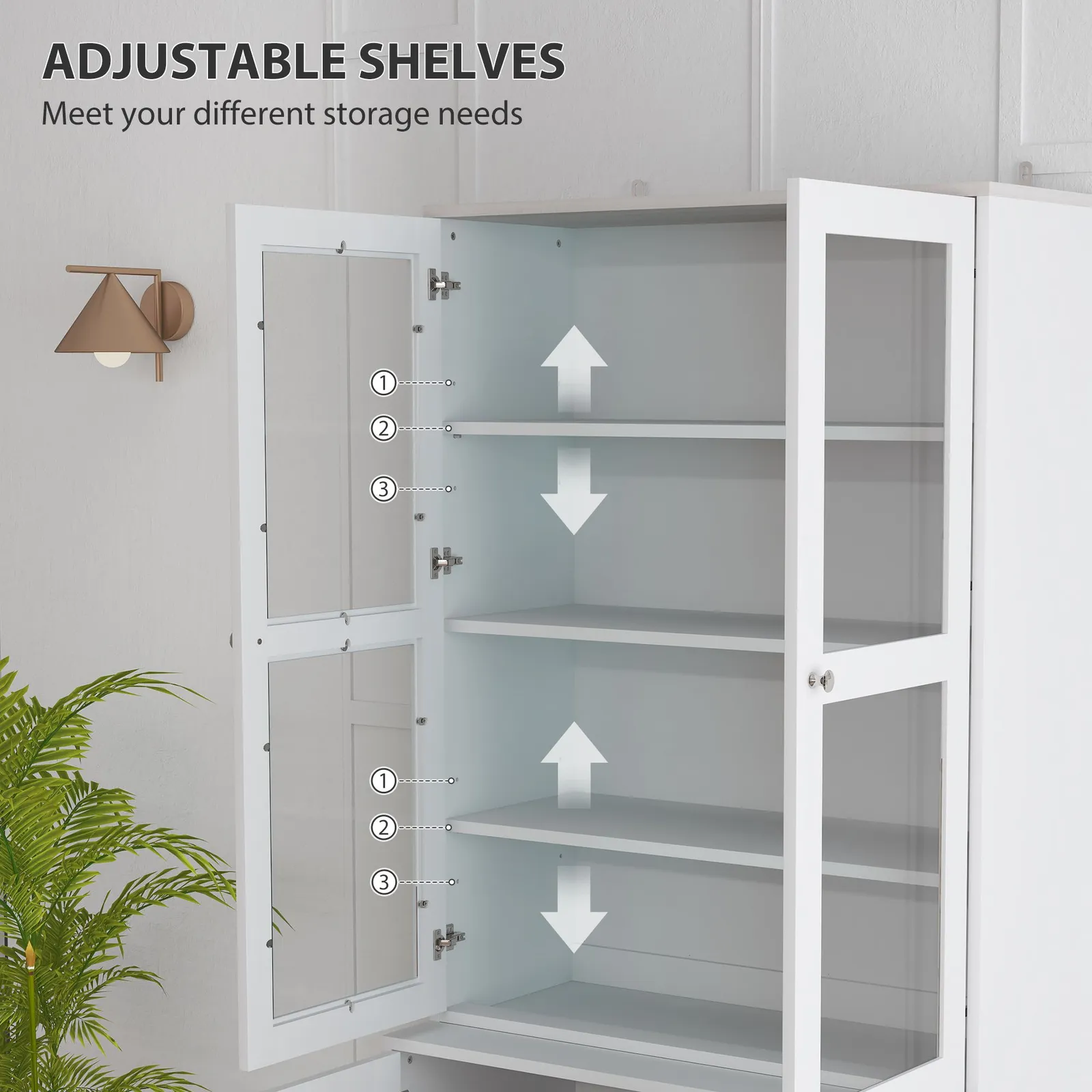 HOMCOM Modern Bookcase, Display Storage Cabinet with Adjustable Shelves in White 6
