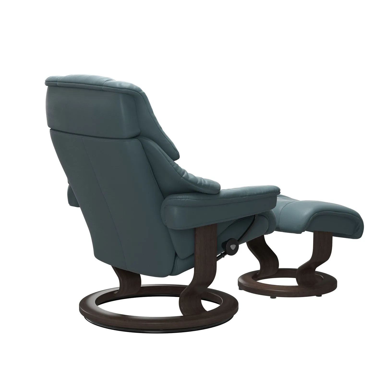 Stressless Reno Small Classic Recliner Chair & Footstool Leather | Barker & Stonehouse 3