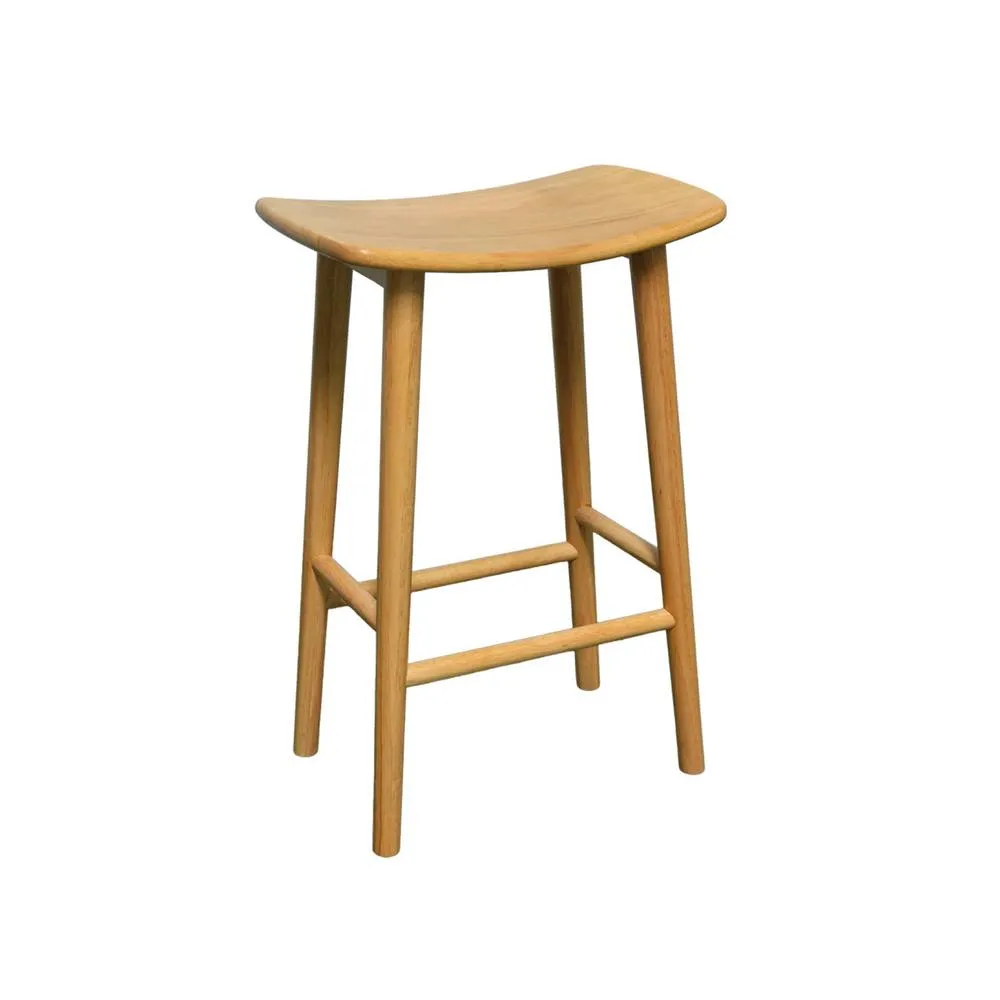 sweeek Set of 2 vintage bar stools, rubberwood in Brown 3