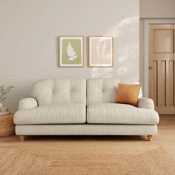 Martha Chunky Chenille Stripe 3 Seater Sofa 1