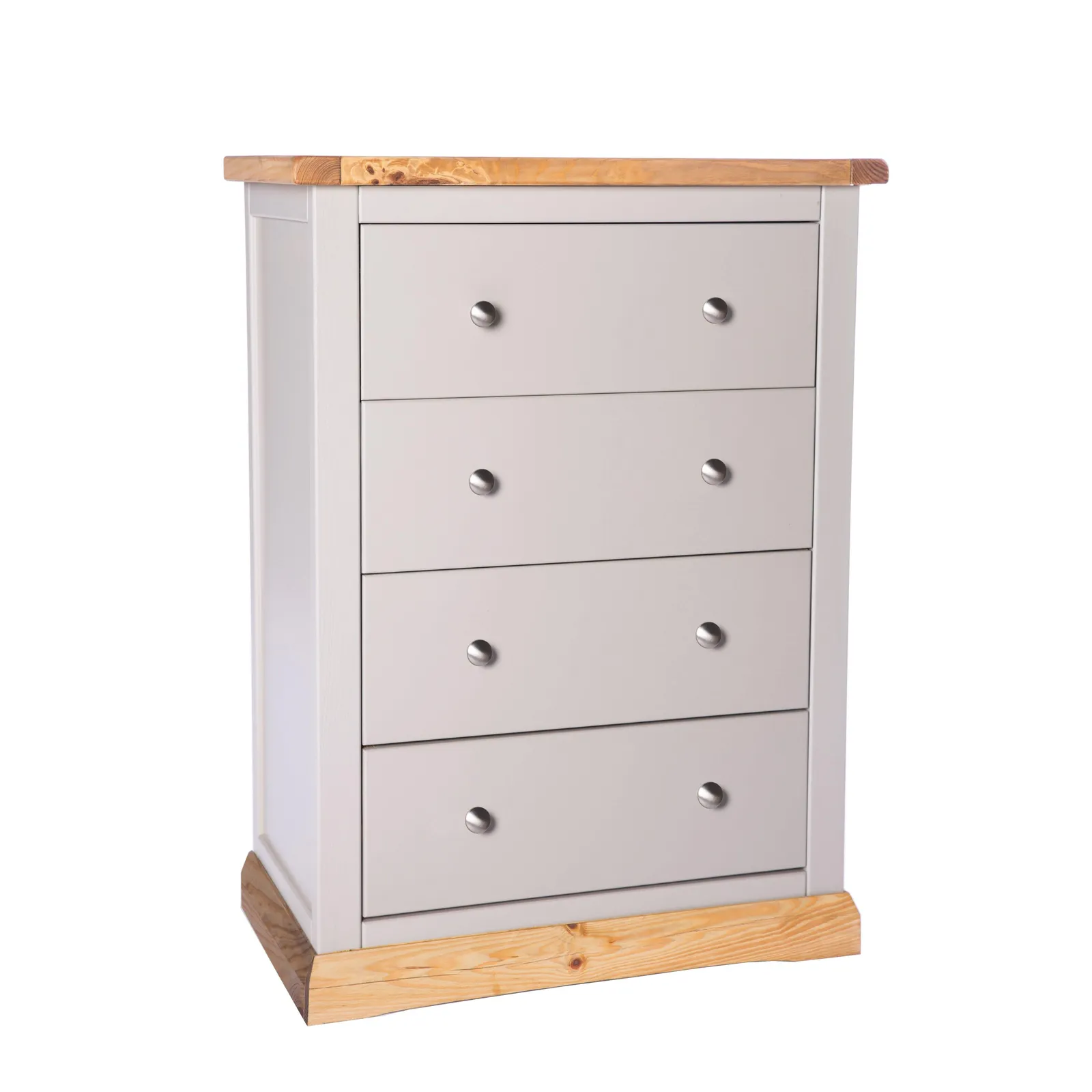 Cabinet Bits Bomporto 4 Drawer Chest of Drawers Chrome Knob in Light Grey 2