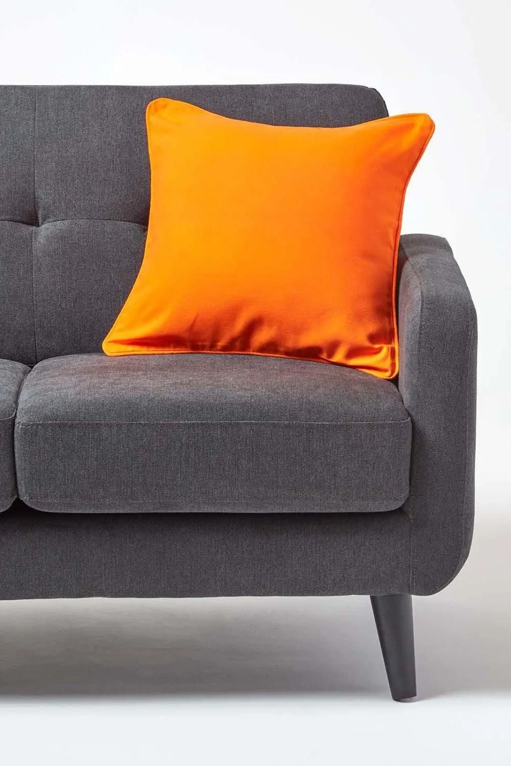 Homescapes Cotton Plain Cushion Cover in Orange 4