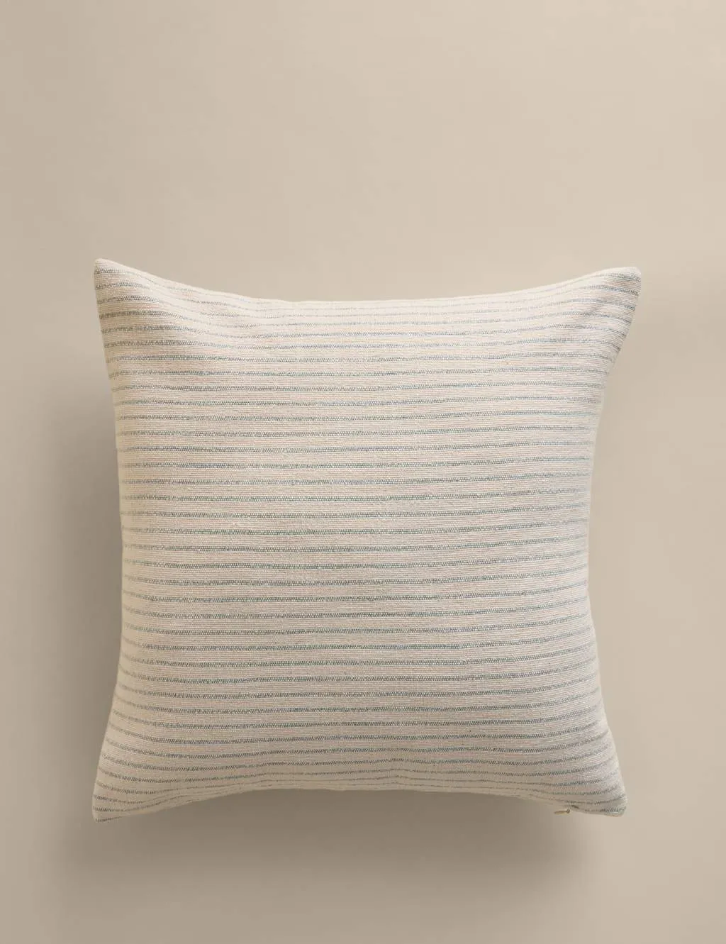 M&S Pure Cotton Woven Stripe Cushion Blue Mix