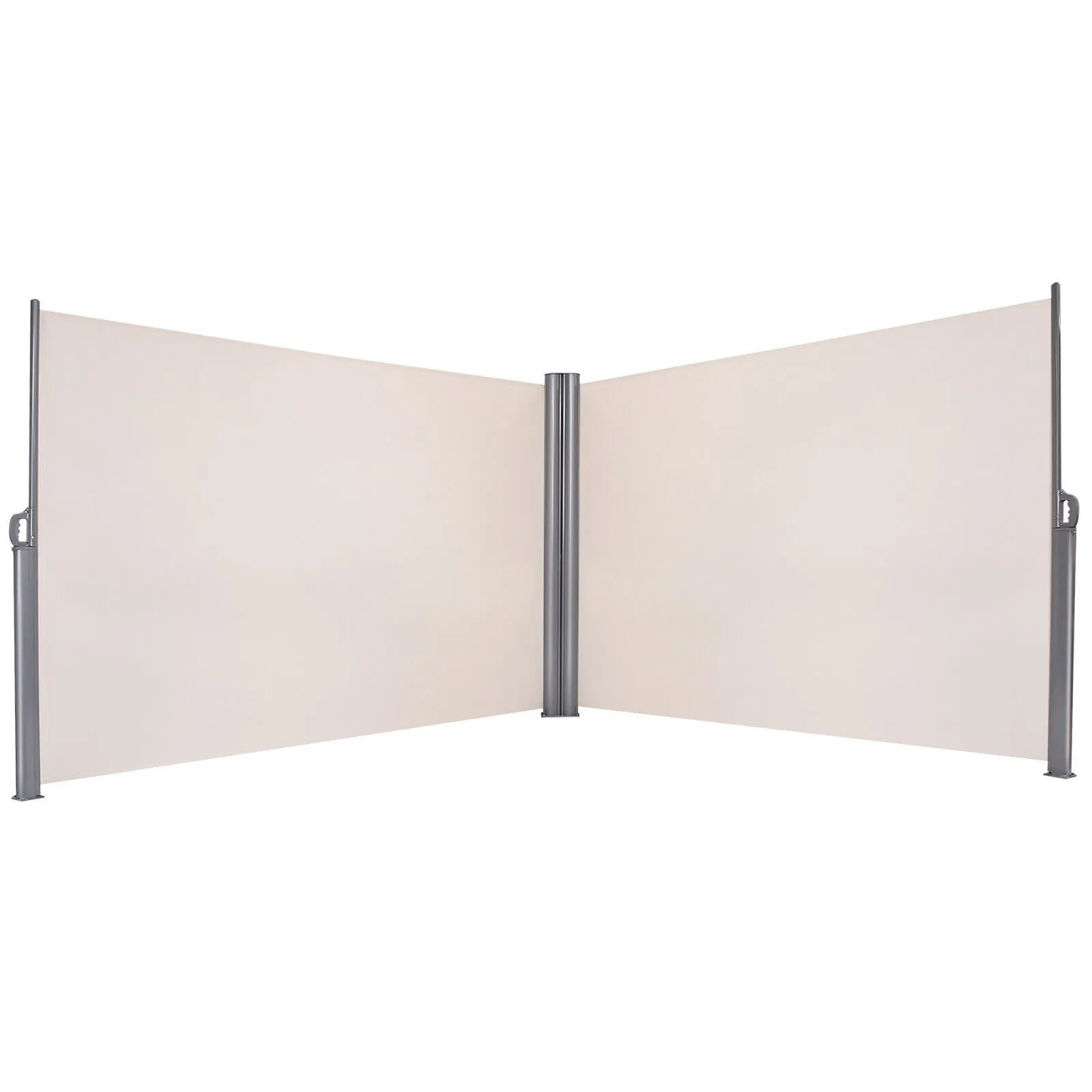 Costway Double-sided Waterproof Sun Shade Wind Screen Privacy Divider in Beige