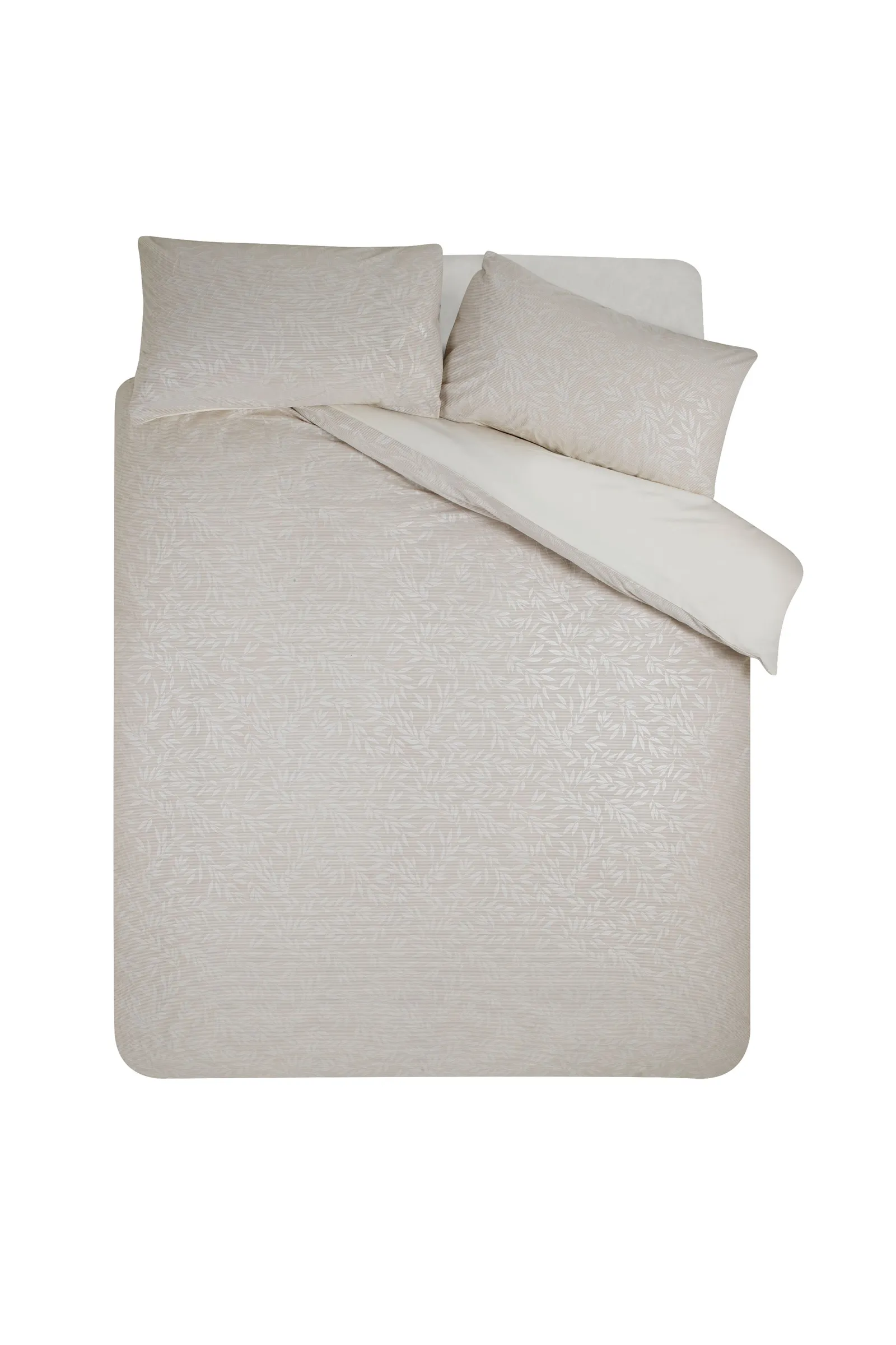 Catherine Lansfield 'Corded Leaves' Duvet Cover Set in Gold 4