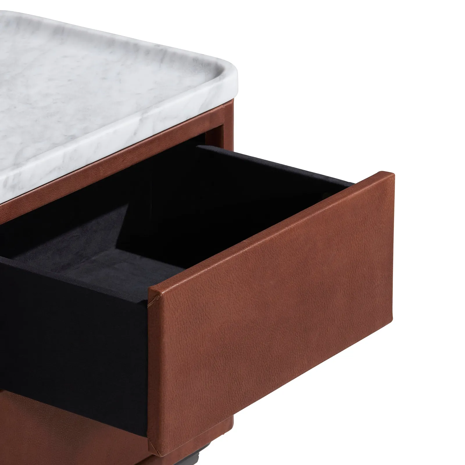 Timothy Oulton Shabby Bed Side Table, Brown Marble | Barker & Stonehouse 4