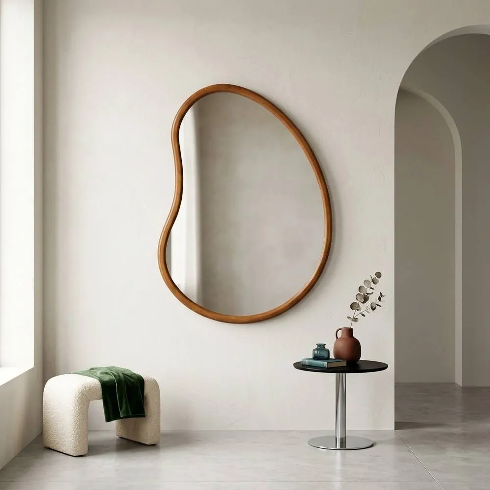 sweeek 95cm wooden mirror in Dark Brown 1