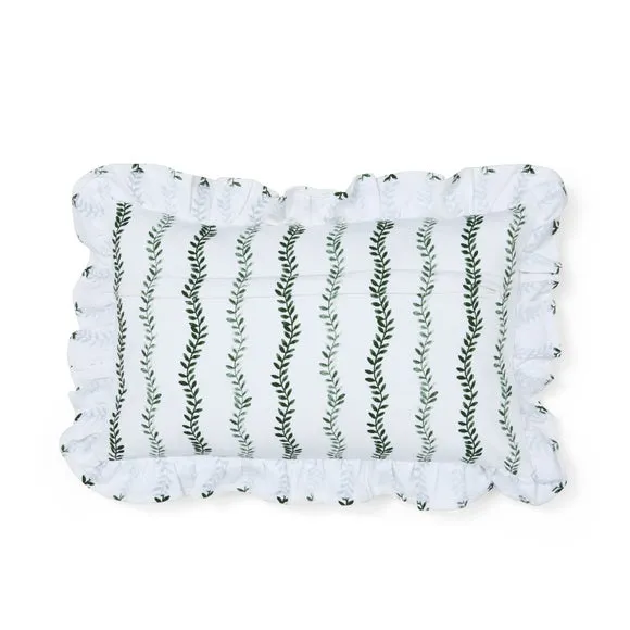 Trailing Leaves Frilled Rectangle Cushion Cover 4