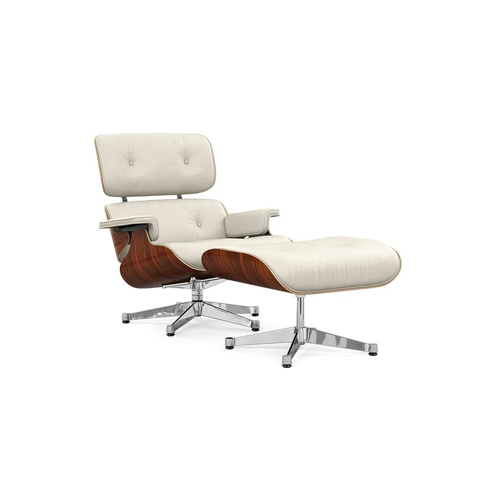 Vitra Eames Lounge Chair & Ottoman Santos Palisander Clas. L50 72 Snow Polished Base 04 1