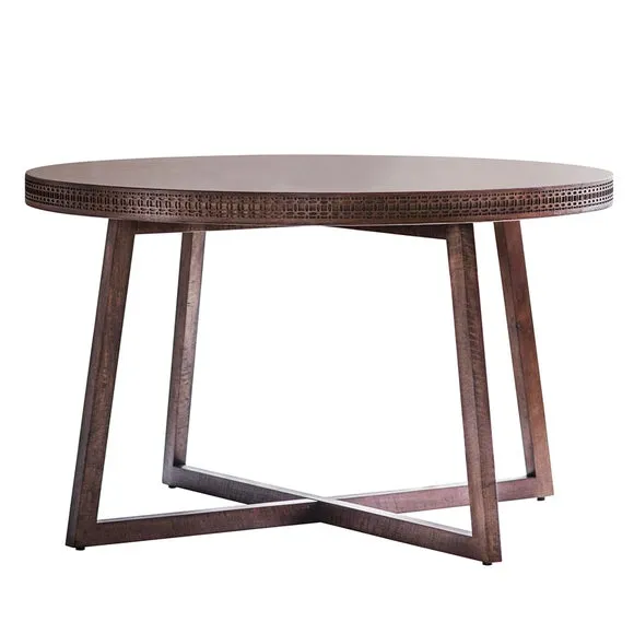 Cantwell 4 Seater Round Dining Table, Mango Wood 3