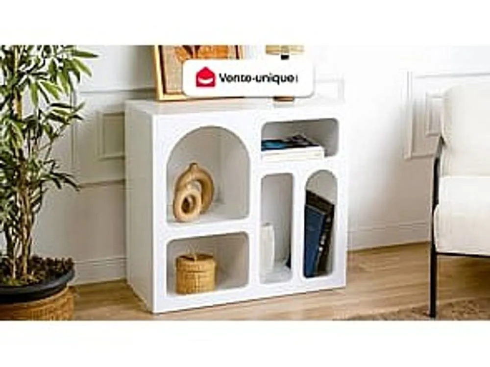 Vente-unique Console Table With 5 Niches - White - LUELA 4