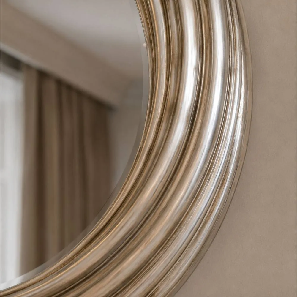 Yearn Mirrors Large round Silvery champagne mirror 84cm in Metallic Silver 3