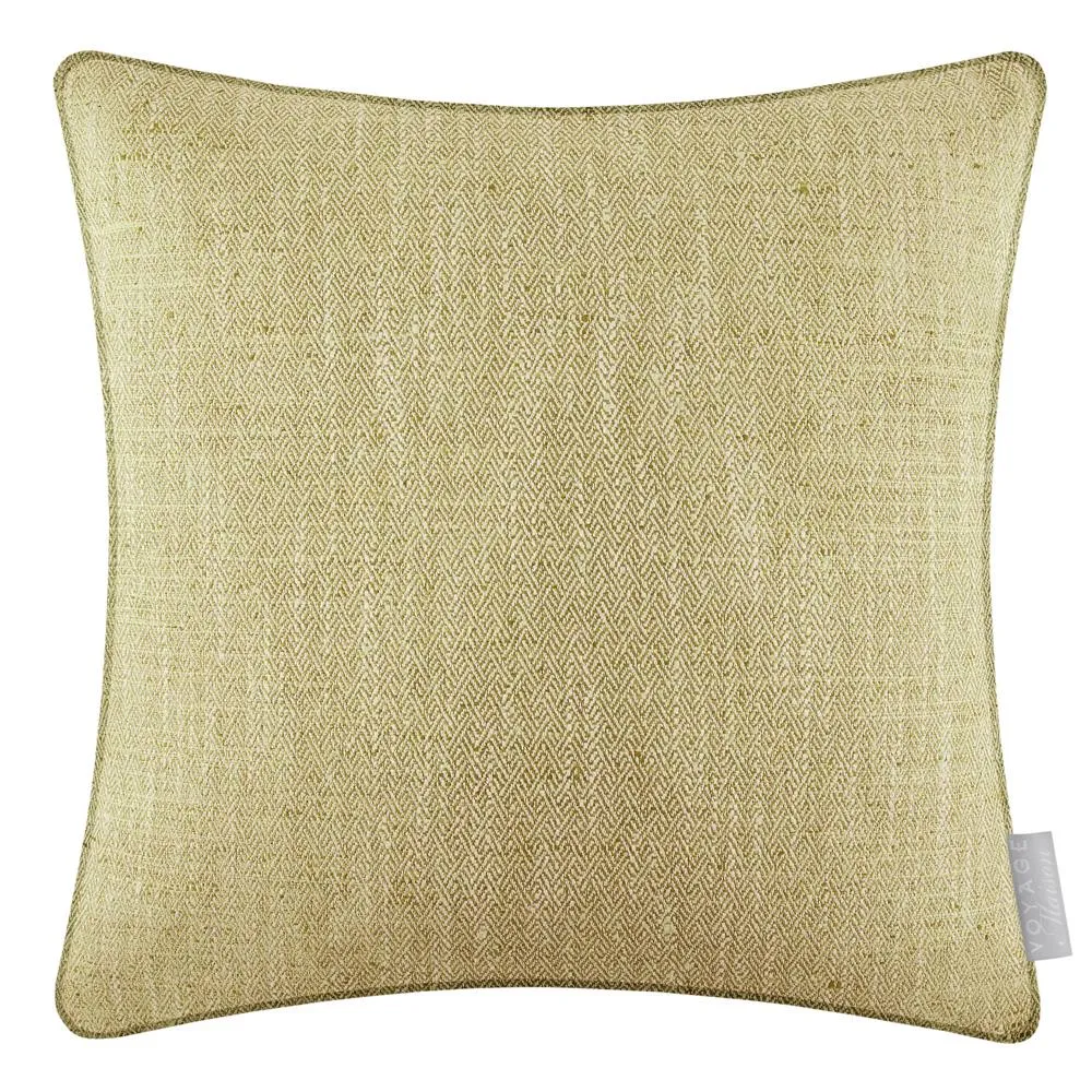 Voyage Maison Jedburgh Textured Woven Square Cushion in Yellow 2