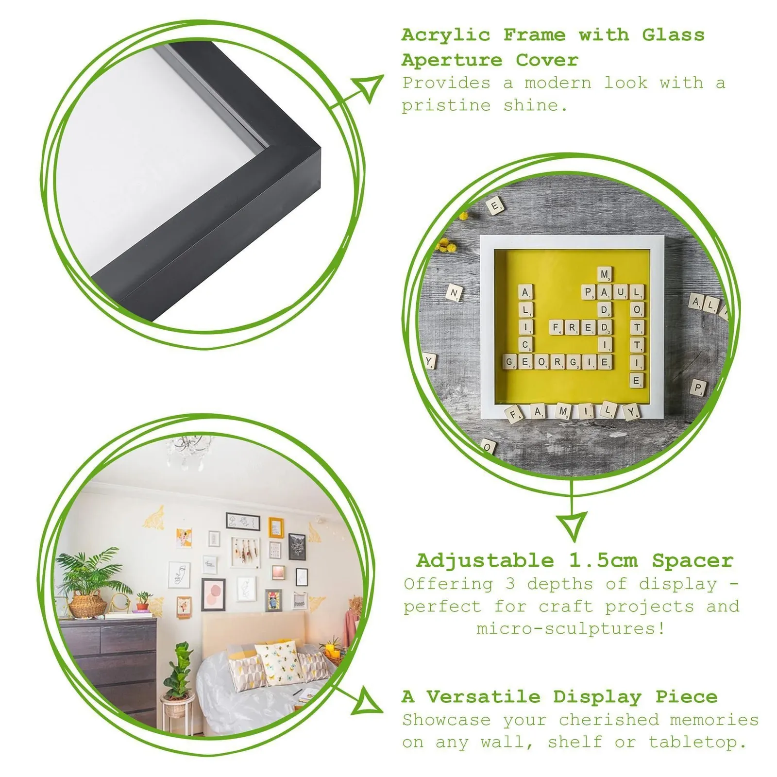 Nicola Spring 8x10" White 3D Box Photo Frame 5x7" in Ivory 2