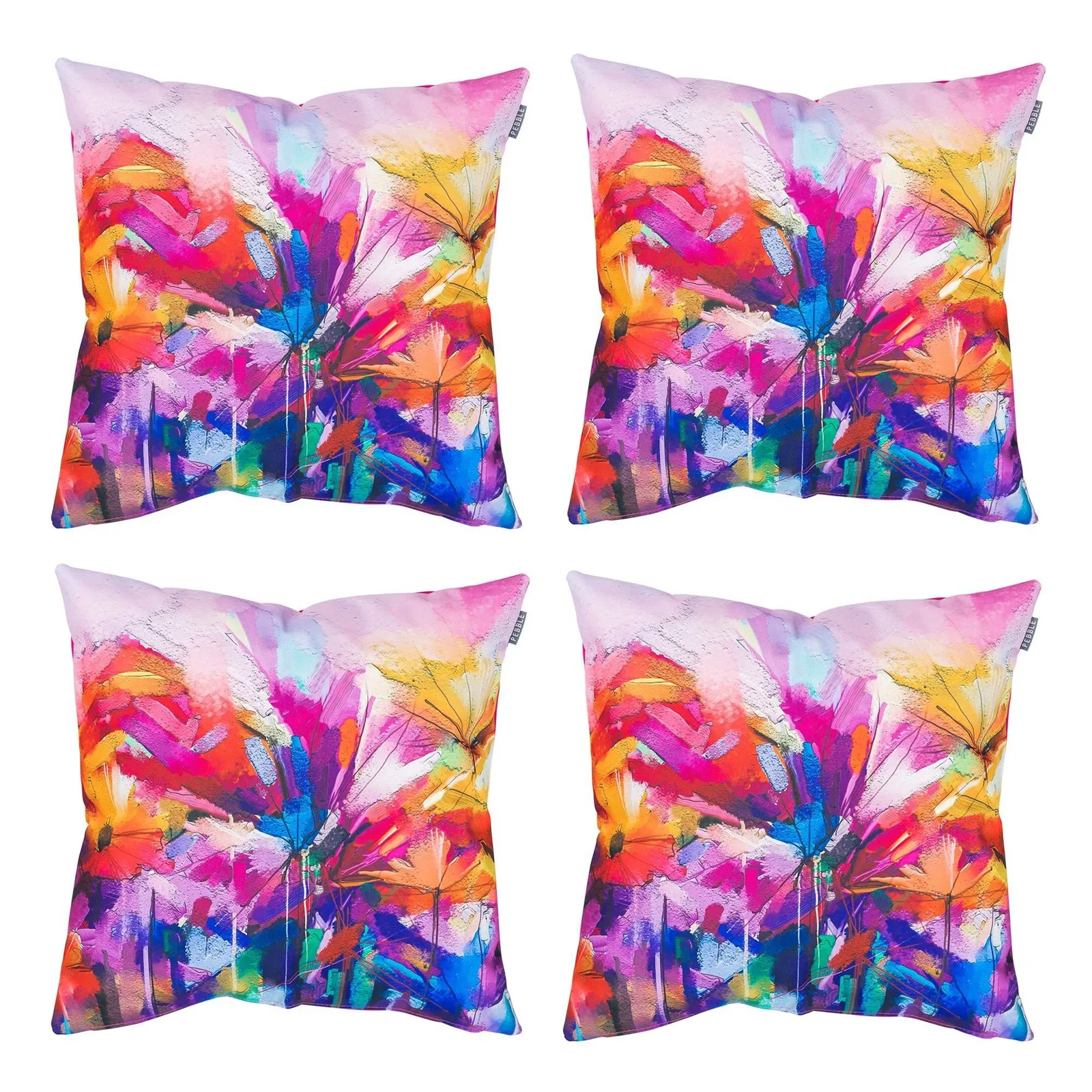 icon Meadow Print Set of 4 Outdoor Cushion - Collection Two in Pink