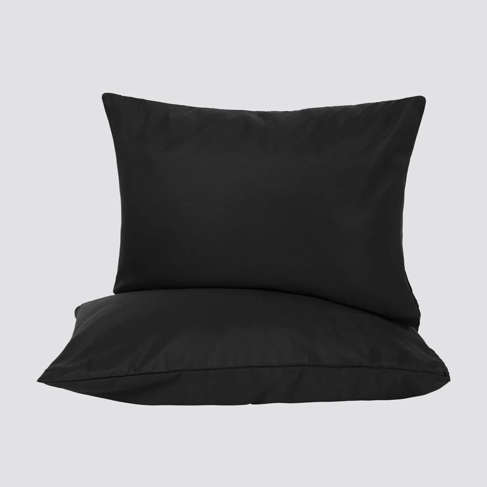 OHS 2 Pack Soft Microfibre Wrinkle Resistant Housewife Pillowcases in Black