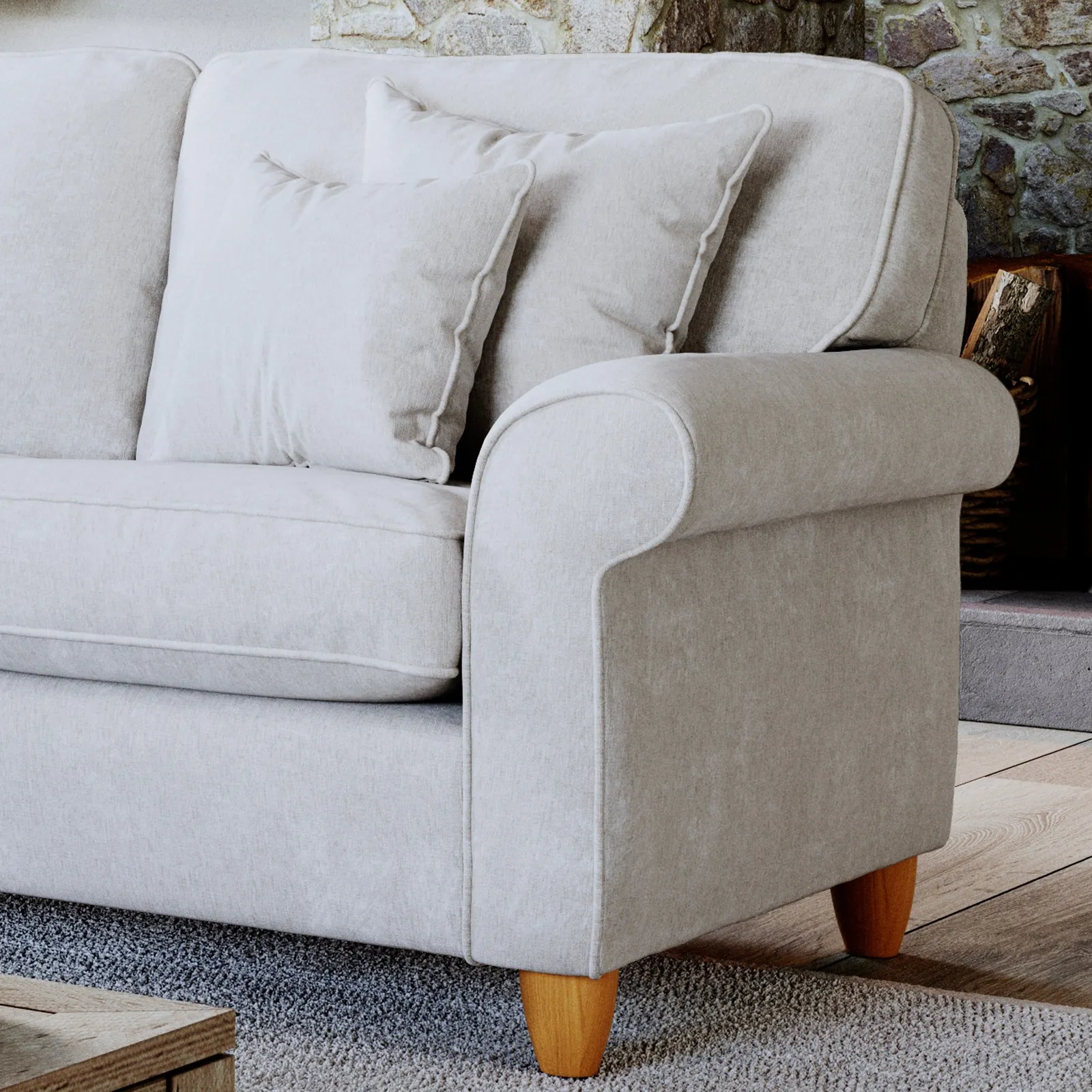 The Great Sofa Company Flora Large Sofa Glory Pearl in Light Beige 3