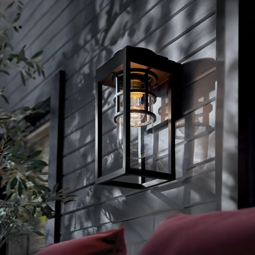 Netlighting Kichler Hone Small Outdoor Wall Lantern Classic Black IP44 1x E27 2
