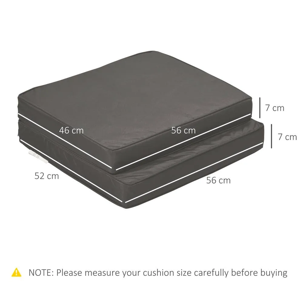 OUTSUNNY Outdoor Seat & Back Cushion Set Replacement Cushions in Dark Grey 3
