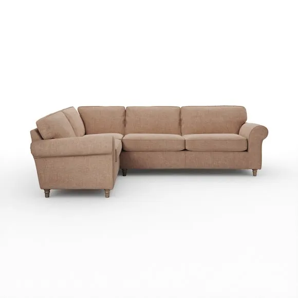 Flori Tonal Plush Chenille Corner Sofa 6