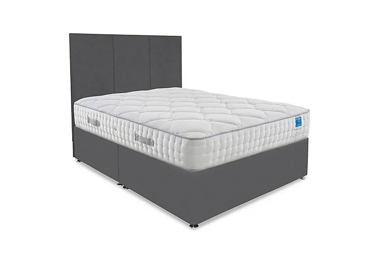 Memory Luxe Divan Set - Small Double - Plush Dark Grey