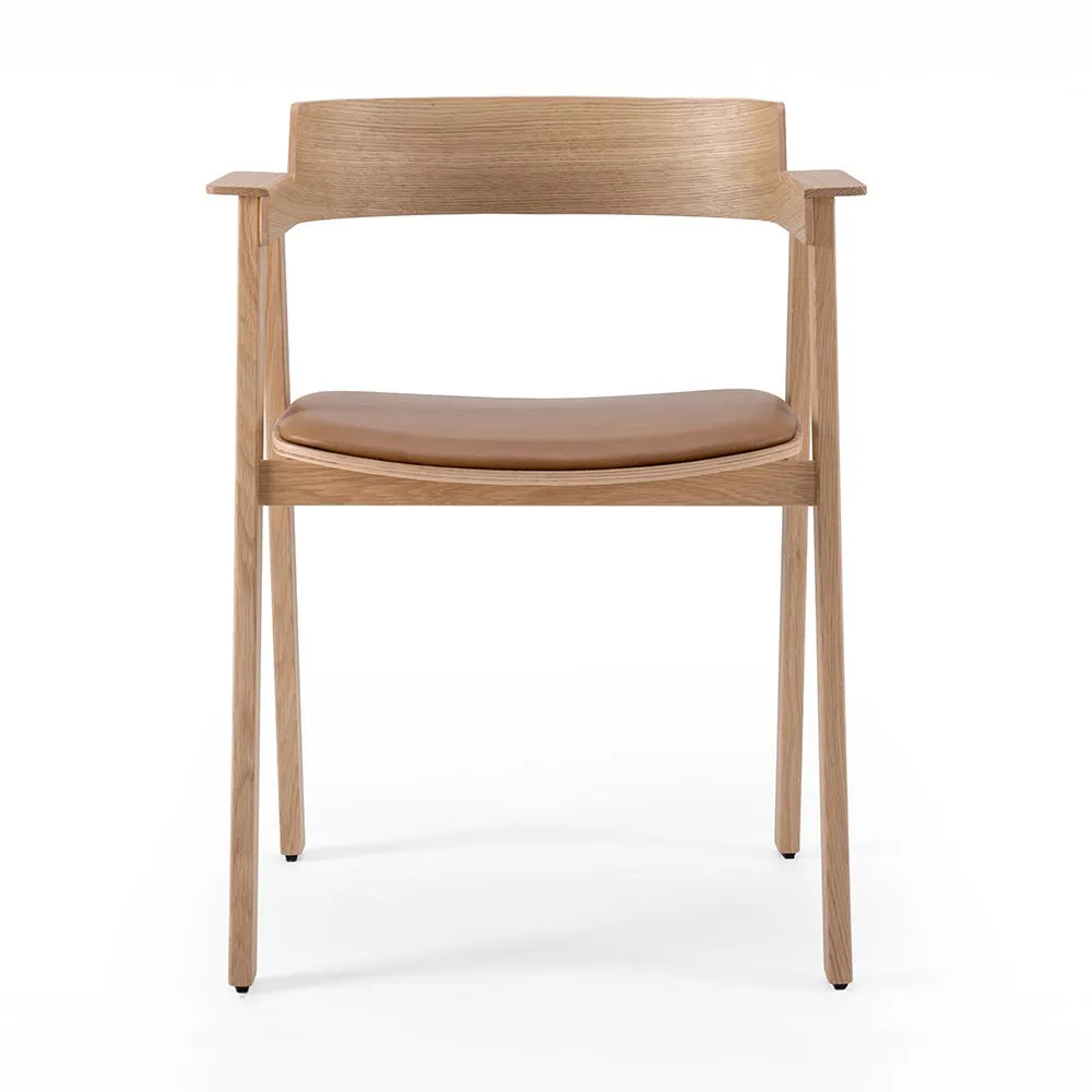 Gazzda Flip Dining Chair Oak Natural Dakar Leather Whisky 2