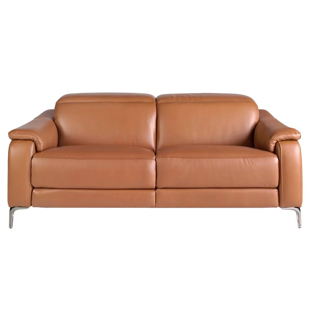 Angel Cerda 3Seater Brown Cowhide Leather Sofa Dual Electric 2