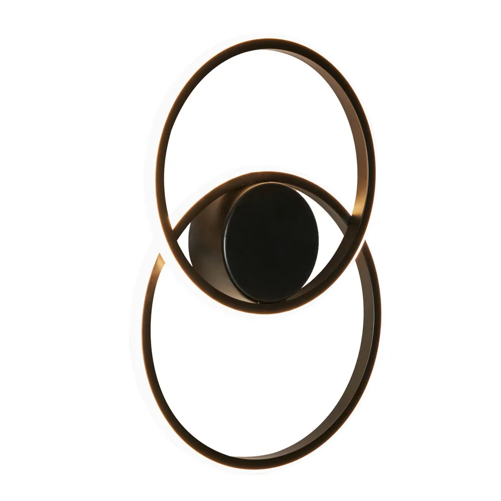 Pei Rings LED Ceiling or Wall Light, Satin Black 1