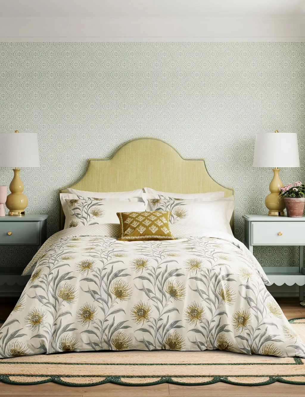 Sanderson Pure Cotton Catherinae Bedding Set Natural