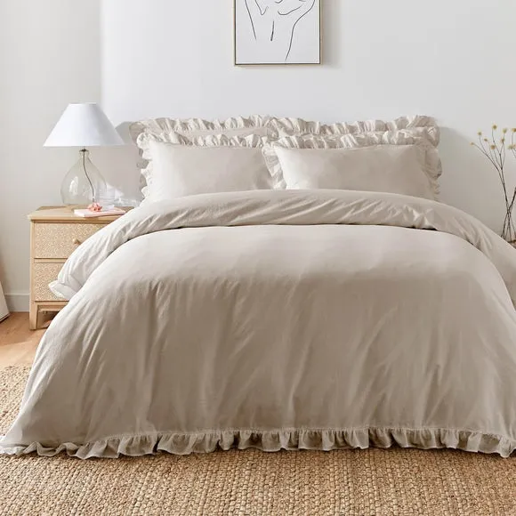 Appletree Cassia Frill 100% Cotton Duvet Cover & Pillowcase Set 1