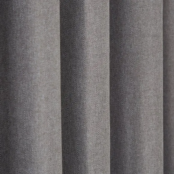 Rotterdam Herringbone Blackout Pencil Pleat Curtains 3
