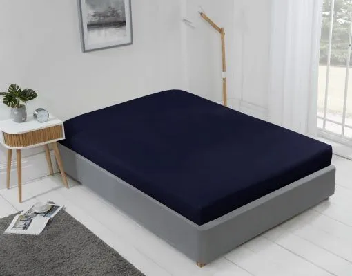 New Edge Blinds Brights Collection Non Iron Fitted Sheet in Blue