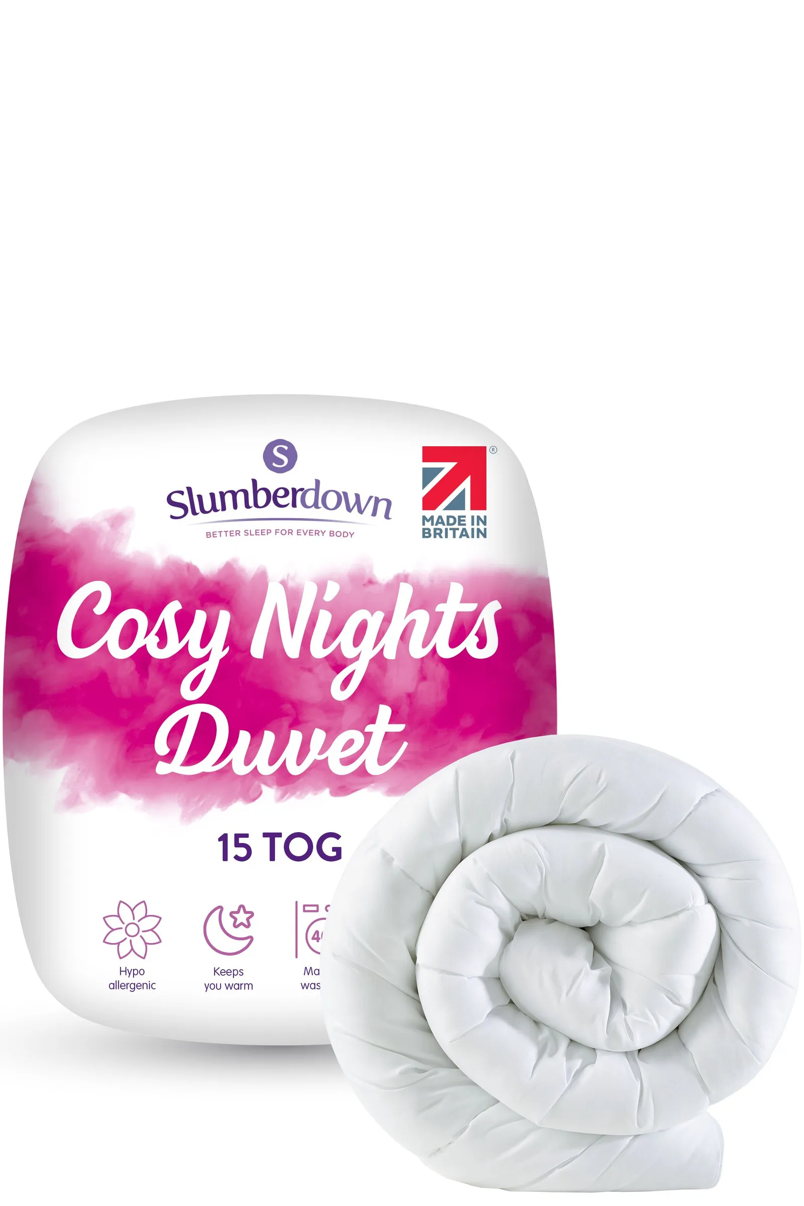 Slumberdown Cosy Nights 15 Tog Winter Duvet in White