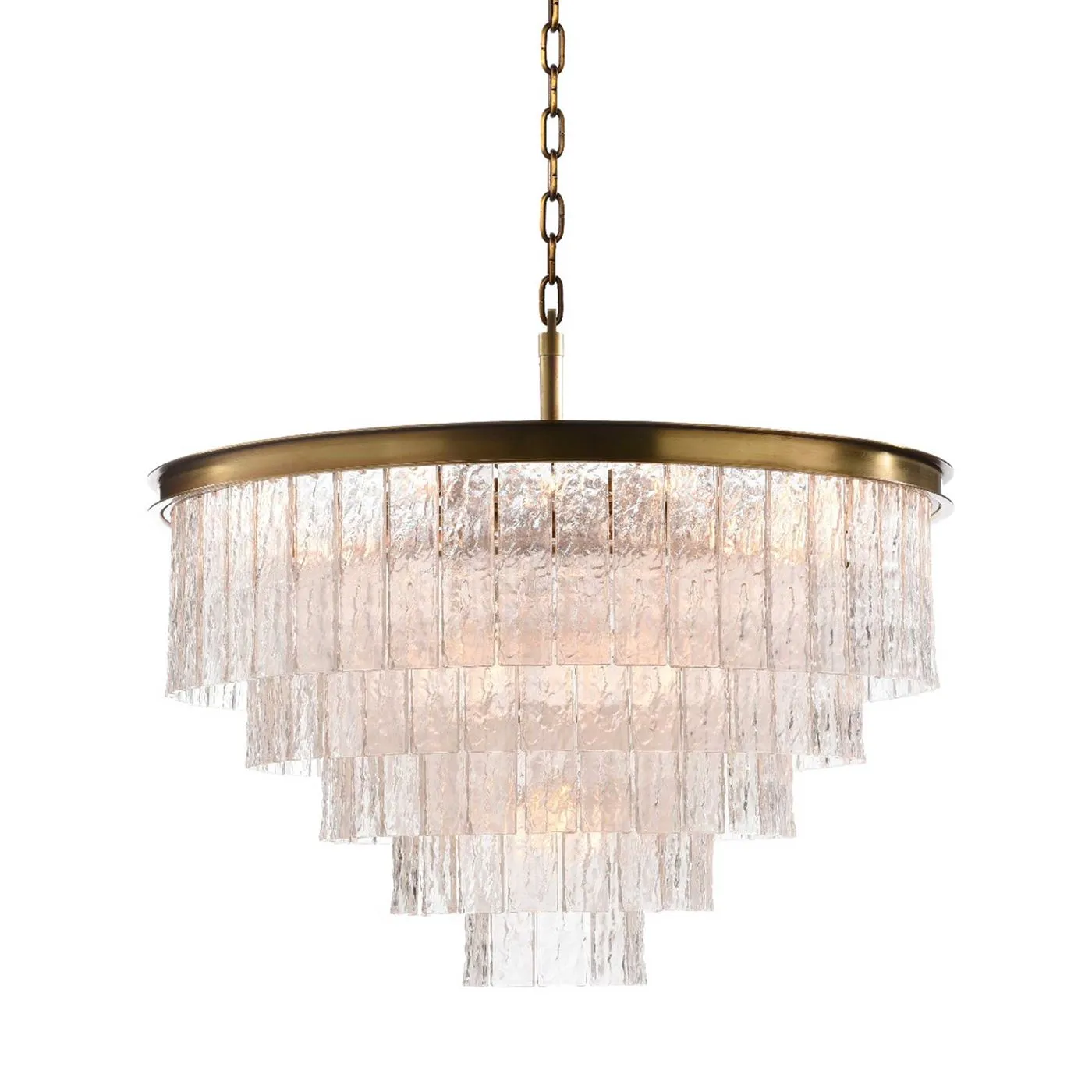 Timothy Oulton Bark 5 Ring Pendant, Brass
