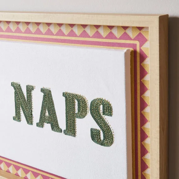 I Believe In Naps Embroidered Framed Canvas 2