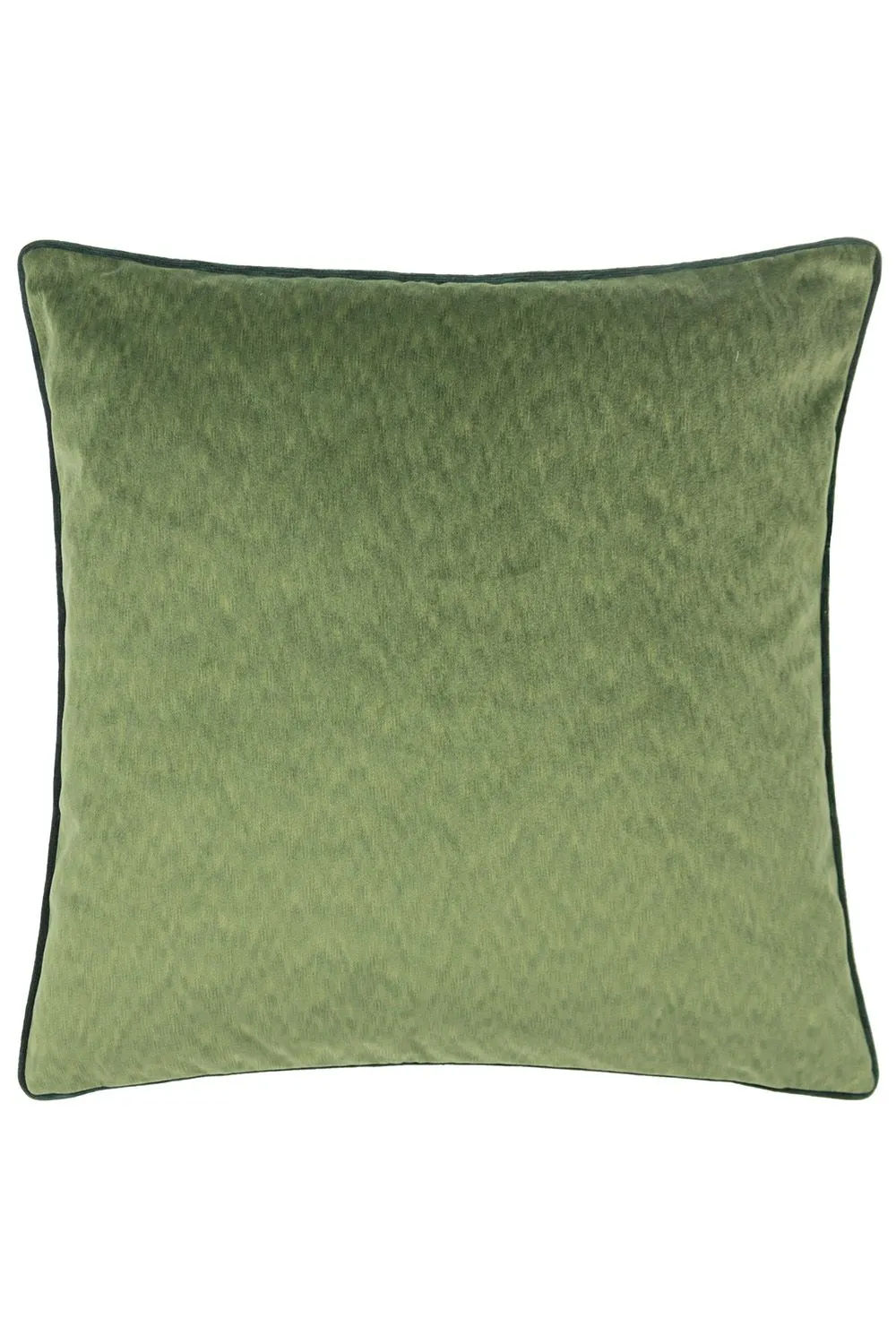 Paoletti Torto Mottled Velvet Contrast Piped Cushion in Green