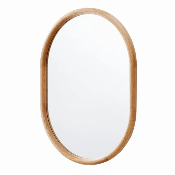 Yearn Solid Oak Oval Wall Mirror 2