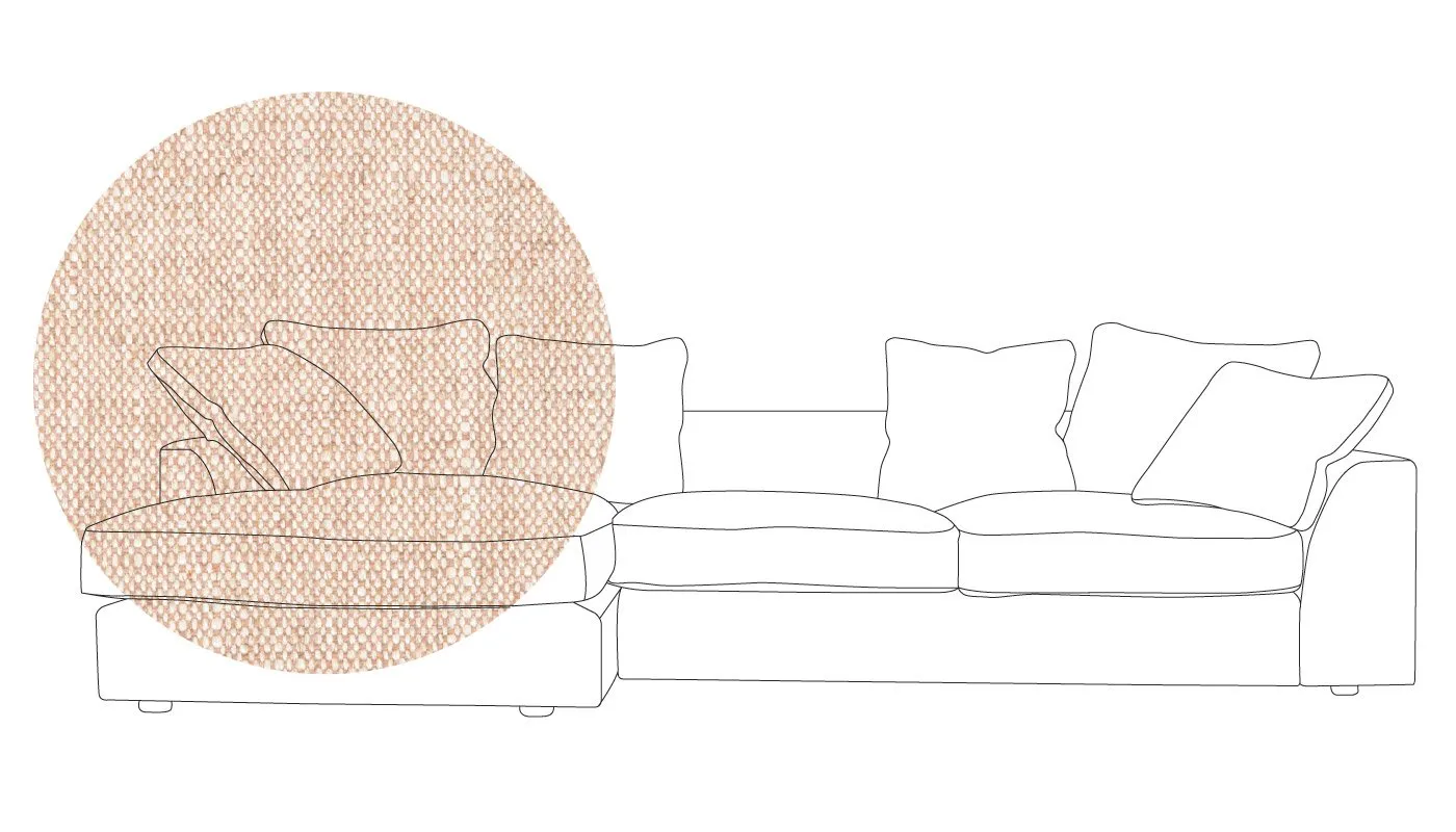 Heal's Cumulus Left Hand Facing Corner Sofa In Broad Weave Putty Black Feet 1