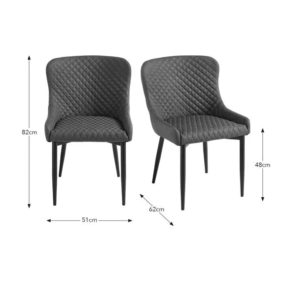 Montreal Set of 2 Dining Chairs, Velvet 6