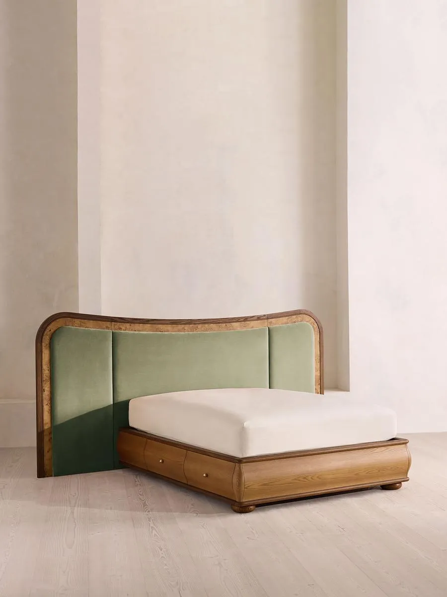 Alana Bed, Super King, Velvet, Seafoam